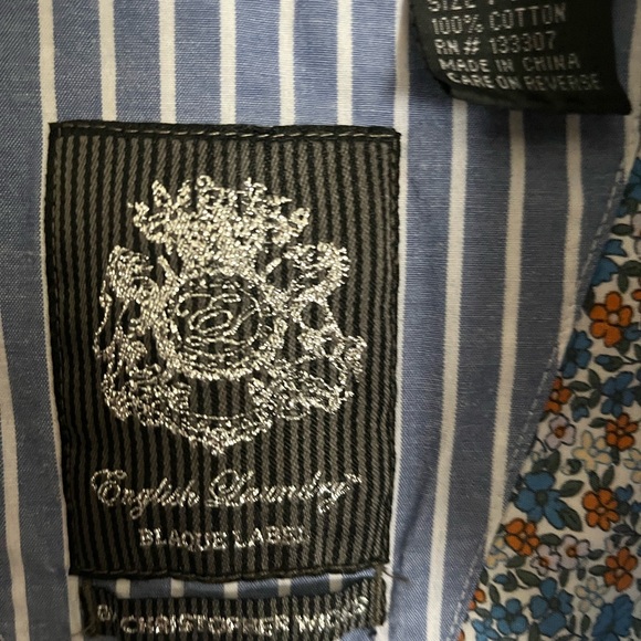 English Laundry BLAQUE LABEL  Dress Shirt   Christopher Wicks Floral Stripe M - Picture 4 of 6